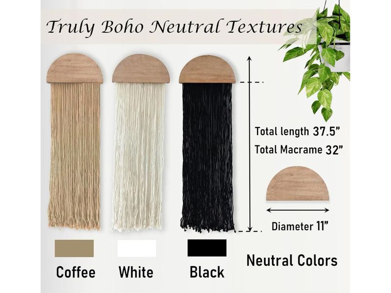 Set of 3 Macrame Wall Hanging Boho Tapestry Woven Decor for Bedroom Home image number 2