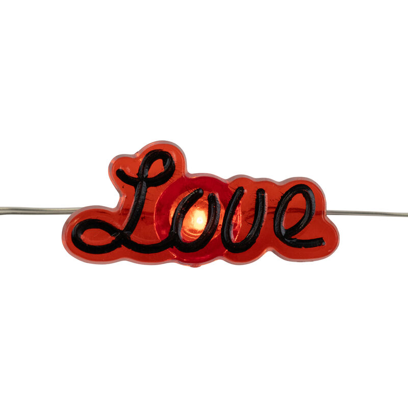 20-Count Red Valentine's Day Love and Heart LED Fairy Lights  6.25ft  Copper Wire