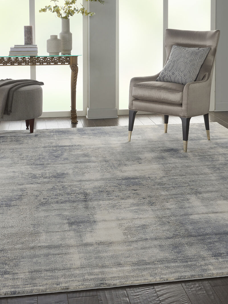 Rustic Textures RUS02 Blue/Ivory 7&rsquo;10&rdquo; x Round Rug