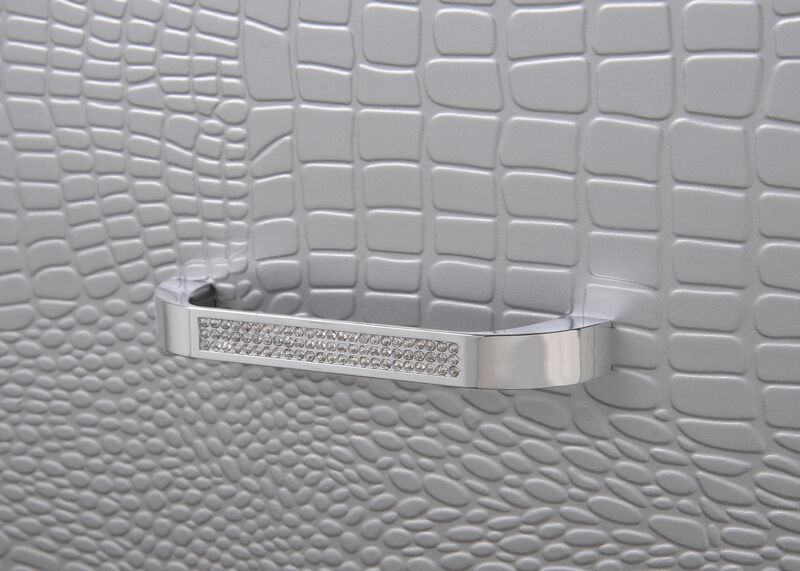 Streamdale Glam Silver Nightstand with Night Light