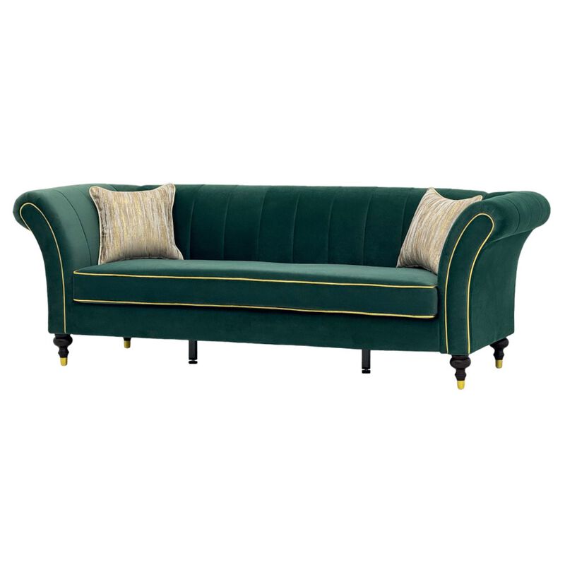 Nixbix Velvet 3‑Seater Chesterfield Sofa image number 5