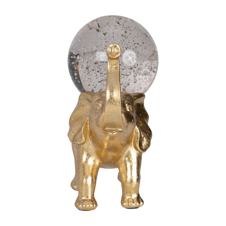 Resin Elephant with Crystal Ball