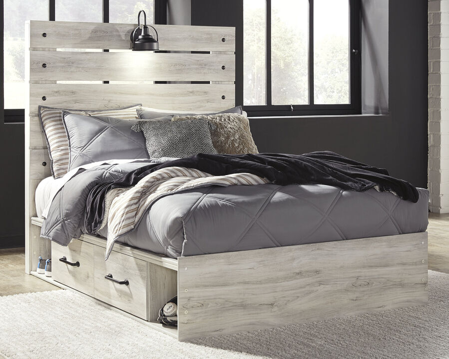 Cambeck full Panel Bed with 2 Storage Drawers