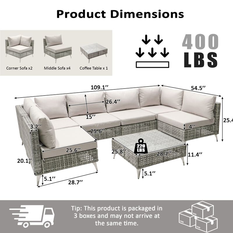 Merax  Wicker Patio Furniture Set Outdoor Conversation Set image number 9