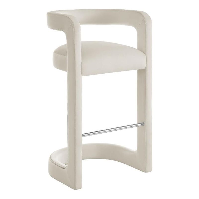 Modway Winslow Performance Velvet Bar Stool in Alabaster image number 0