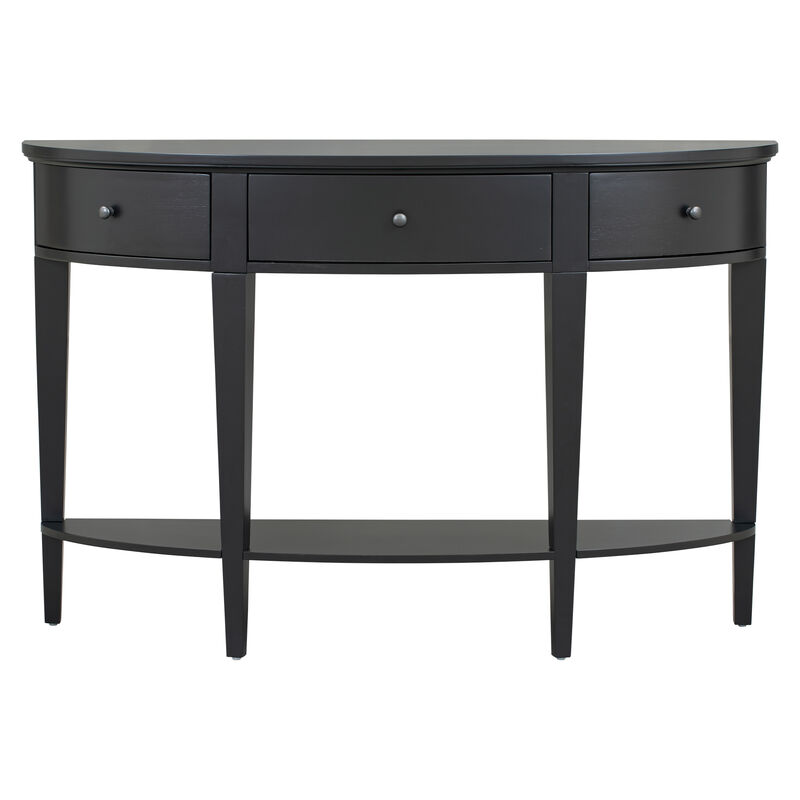 Modern Curved Console Table Sofa Table with 3 drawers and 1 Shelf for Hallway, Entryway
