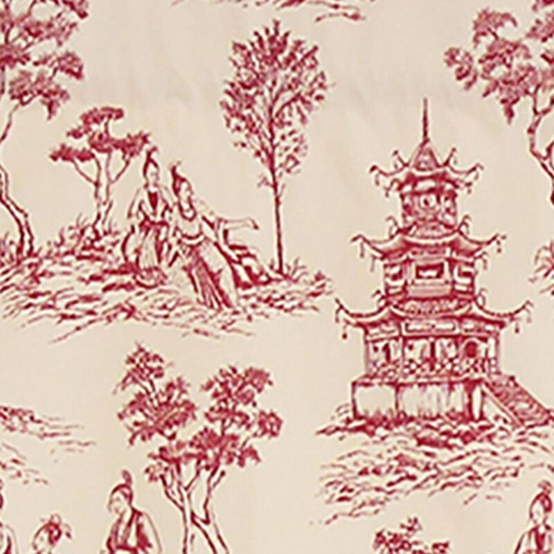 Naomi Regal Oriental Motive 3" Rod Pocket Valance 50" x 17" Red by RLF Home