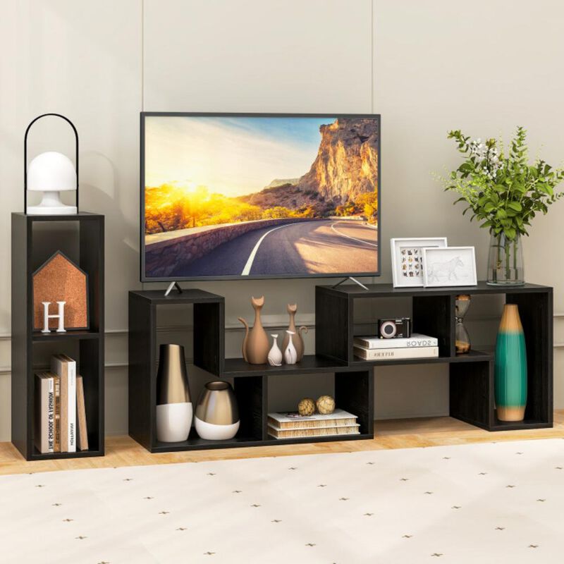 Hivvago 3 Pieces Console TV Stand for TV with Shelves