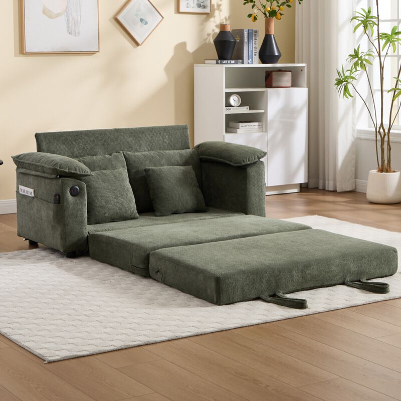 Jidpop 3-in-1 Upholstered Futon Sofa image number 4