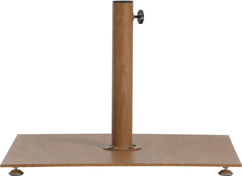 Meridian Furniture Fiji Navy Fabric / Teak Aluminum Patio Umbrella with Base Sets