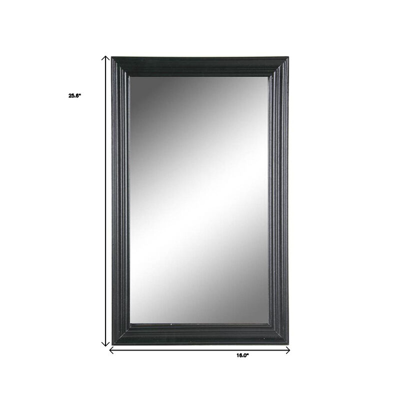 HomeRoots 26" Black Beveled Lines Framed Accent Mirror image number 3
