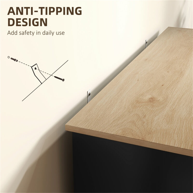 Kitchen Storage Cabinet with Doors and Shelves for Organization