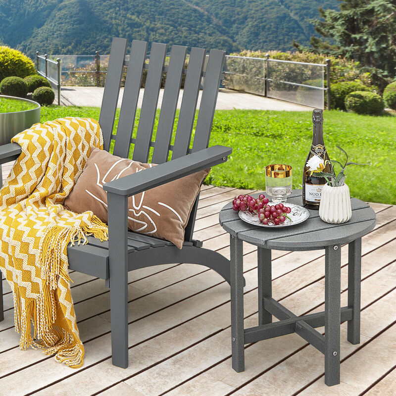 Round Adirondack Side Table Weather Resistant for Patio Deck or Garden image number 2
