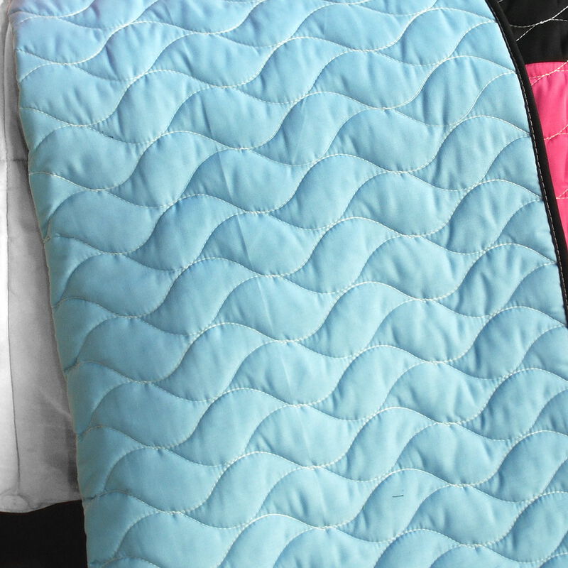 Throb of Encounters Quilted Patchwork Quilt Set 3PC Queen Size Cozy Bedding image number 3