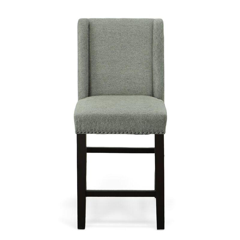 Carolina Living Upholstered 24 Counter Stool - Set of 2 - Espresso - Charcoal Upholstery