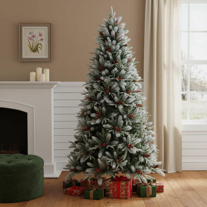 HomeRoots 8' White Full Pine Christmas Tree