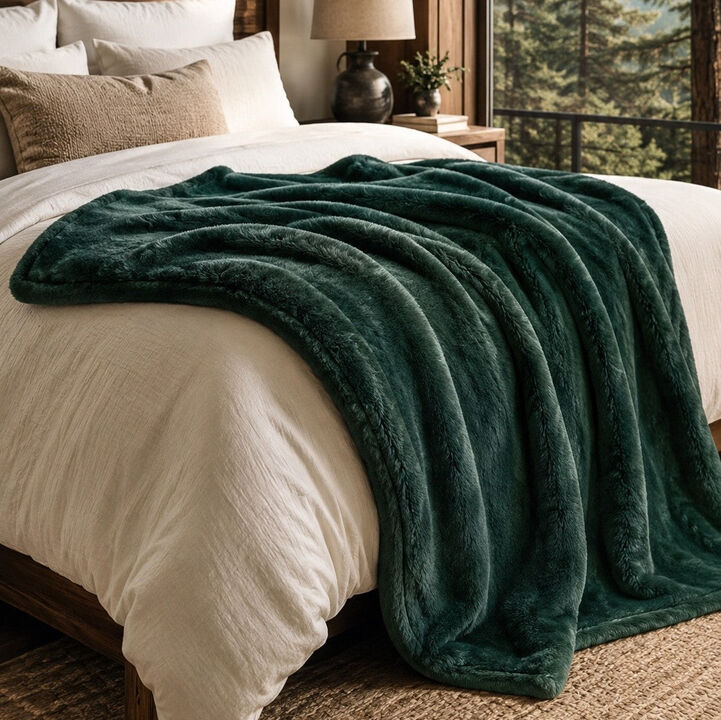 Santa Cruz Large Faux Fur Throw Blanket