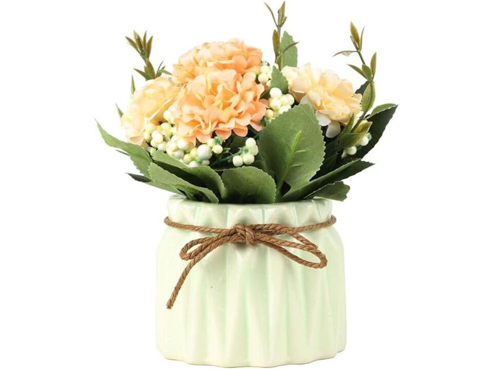 White Artificial Hydrangea Flower Stems Vase Filler Bouquet