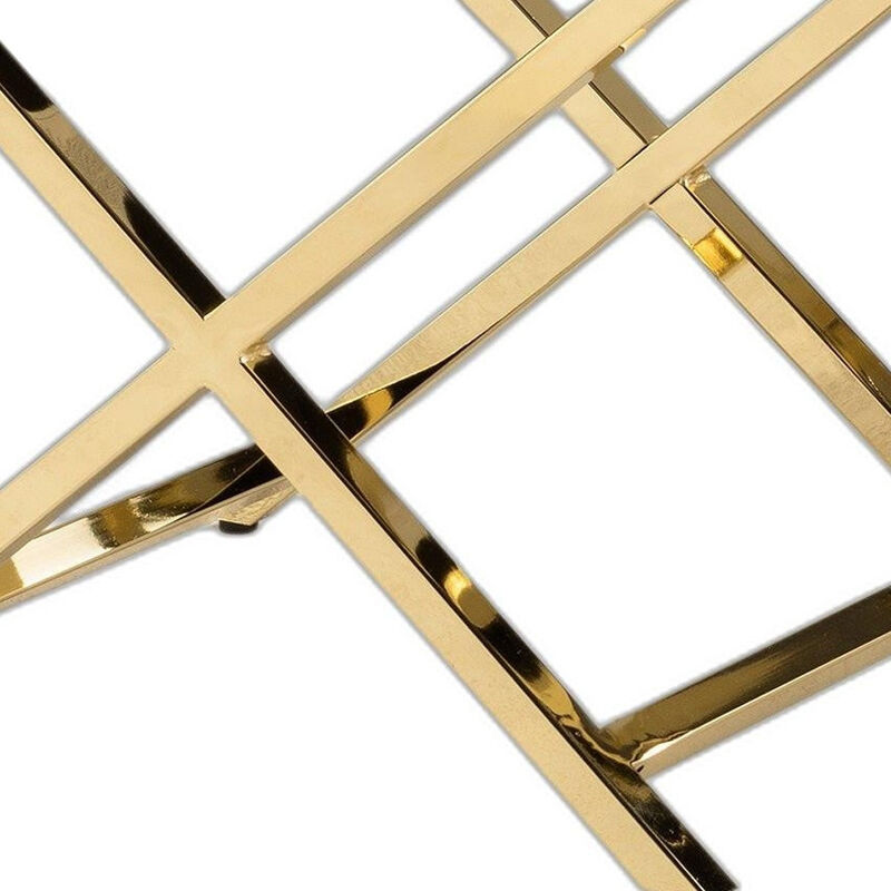 HomeRoots 21" White and Gold Faux Leather Vanity Chair