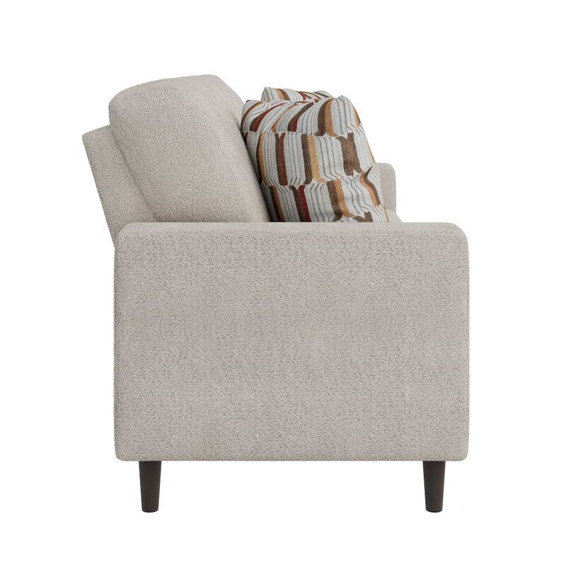 HL Home Furnishings Small Space Sofa in Elegant Textured Sand Boucle Fabric