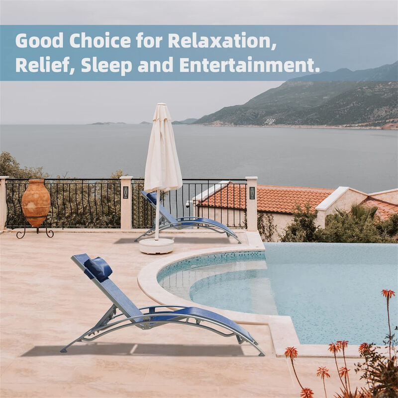 Streamdale Blue Outdoor Chaise Lounge Set - 2 Chairs