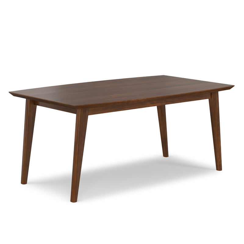 Draper SOLID WOOD and Rubberwood 66 inch x 40 inch Rectangle Mid Century Modern Dining Table in WALNUT WOOD image number 8
