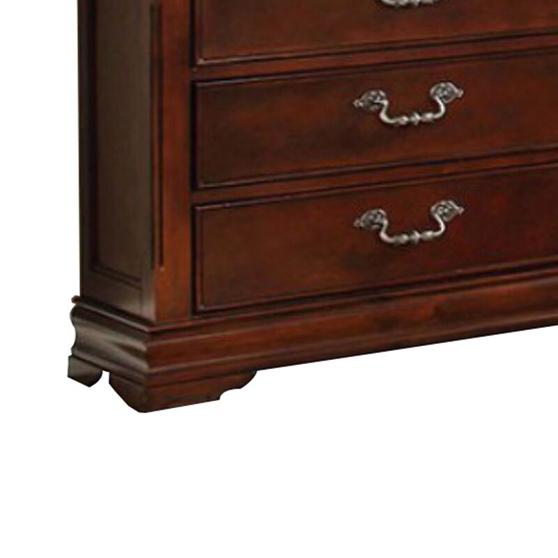 Luxurious English Style Wooden Dresser, Cherry Brown - Benzara image number 2