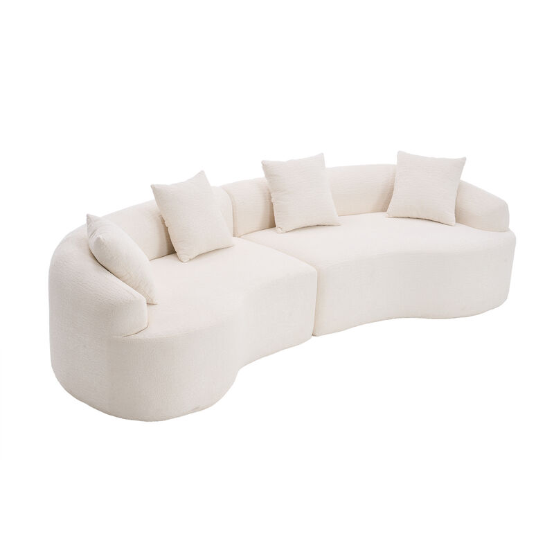 Merax Curved Boneless Sofa Couches Sleeper for Living Room