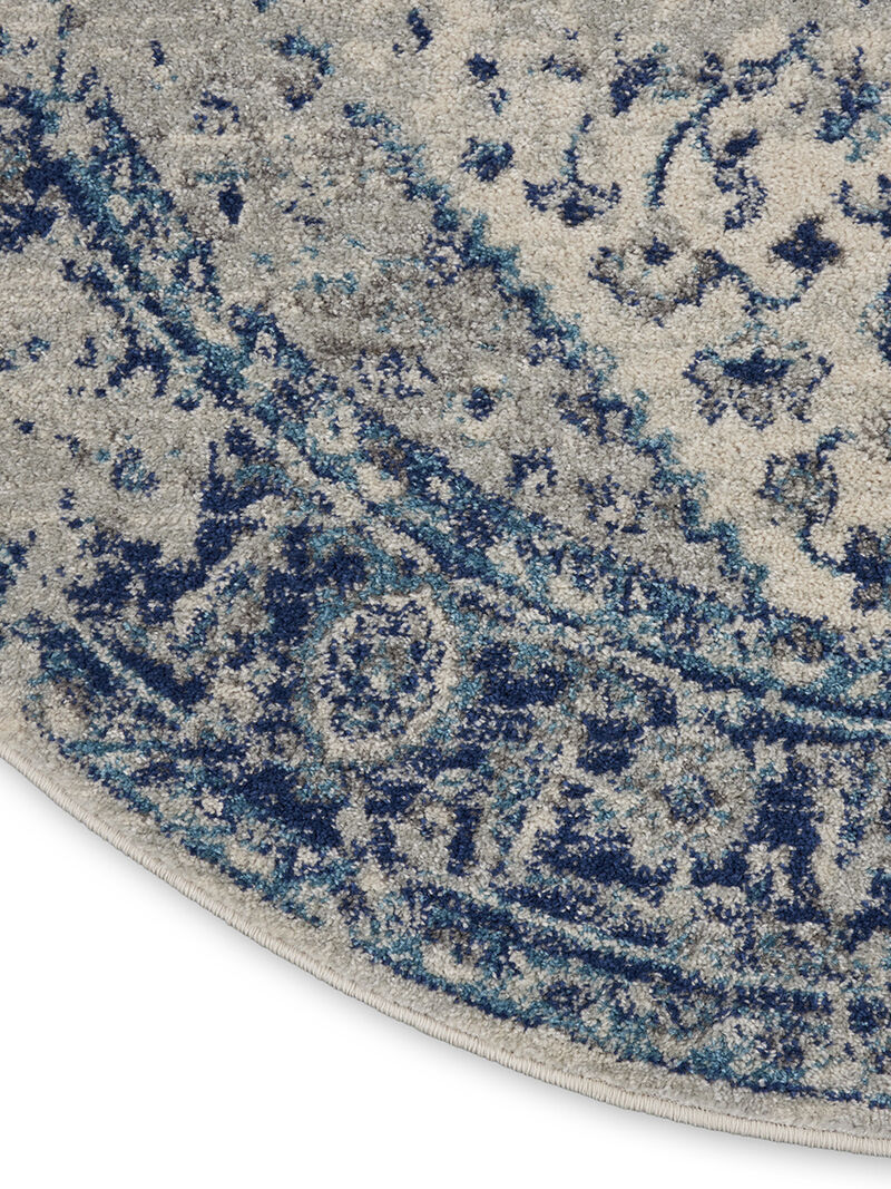 Tranquil TRA06 Ivory/Light Blue 7&rsquo;10&rdquo; x Round Rug image number 3