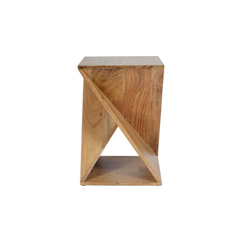 Jofran Global Archive Solid Mango Hardwood Modern Angled Jasper Table