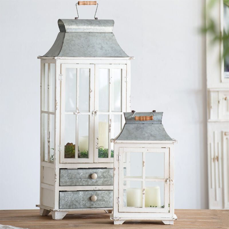 Clihome Wooden Candle Lantern Decorative Lantern Holder Decor for Outdoor, Home Garden Wedding image number 3
