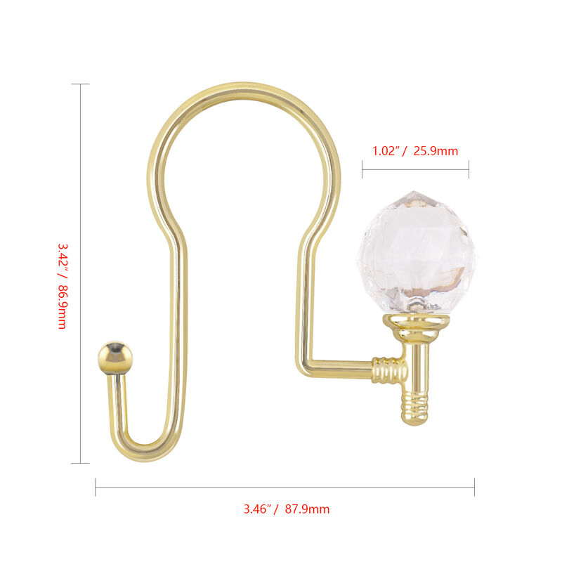 Zinc Double Shower Curtain Hooks, Set of 12 image number 7