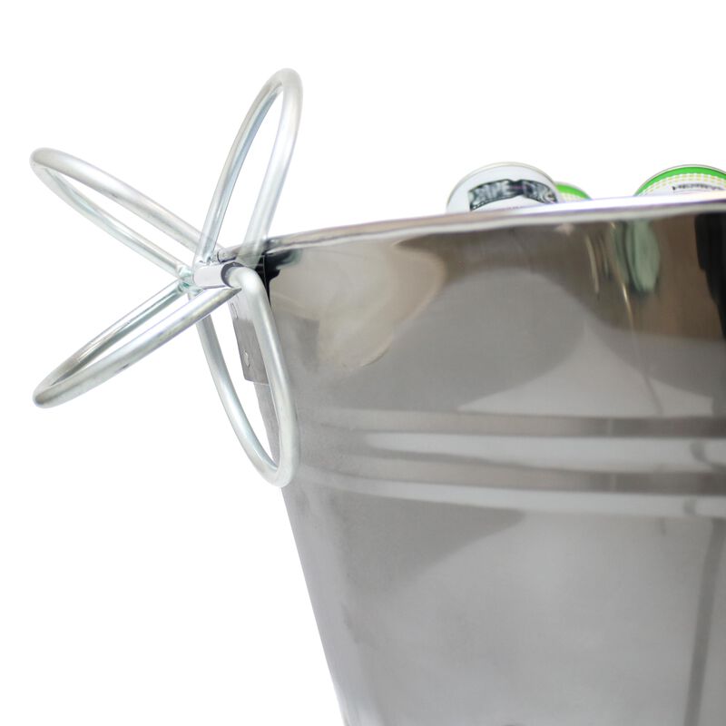 Sunnydaze Stainless Steel Ice Bucket Cooler with Stand and Tray