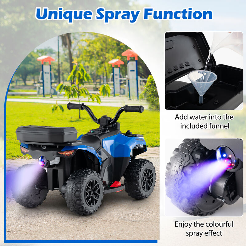 6V Electric Kids Ride-On ATV with Spray Feature, Storage Box and Music image number 3