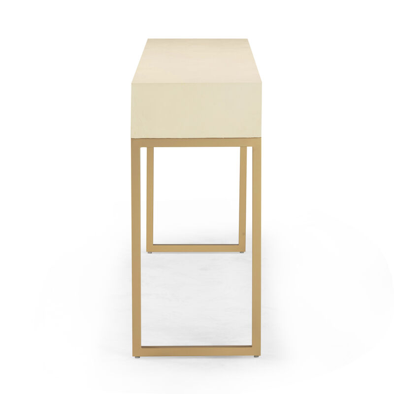 Pesce Cream Shagreen Console Table image number 3