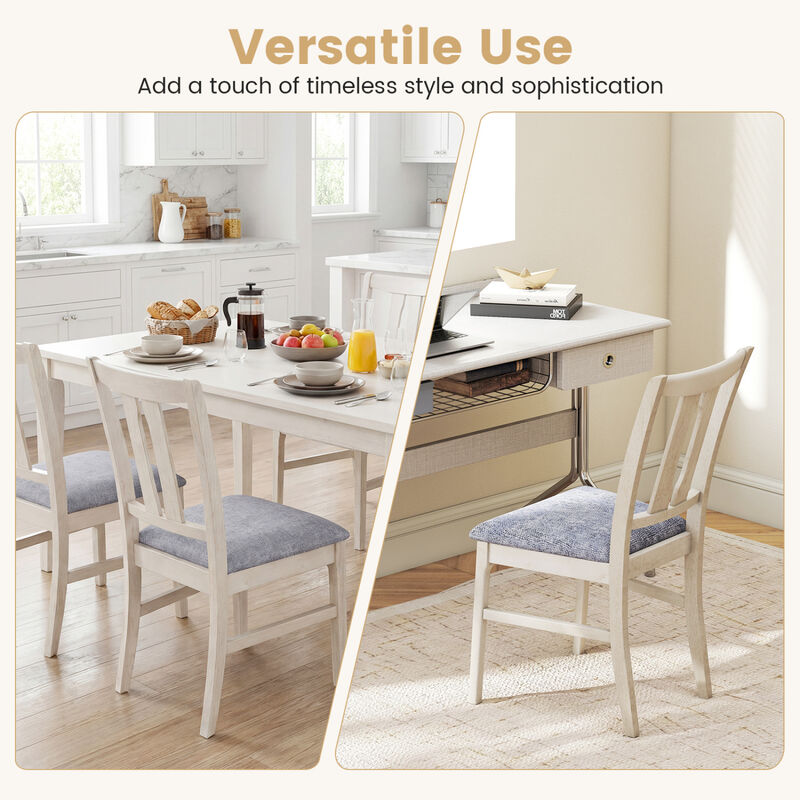 Set of 4 Modern Wooden Dining Chairs with Sherpa Upholstered Seats image number 3
