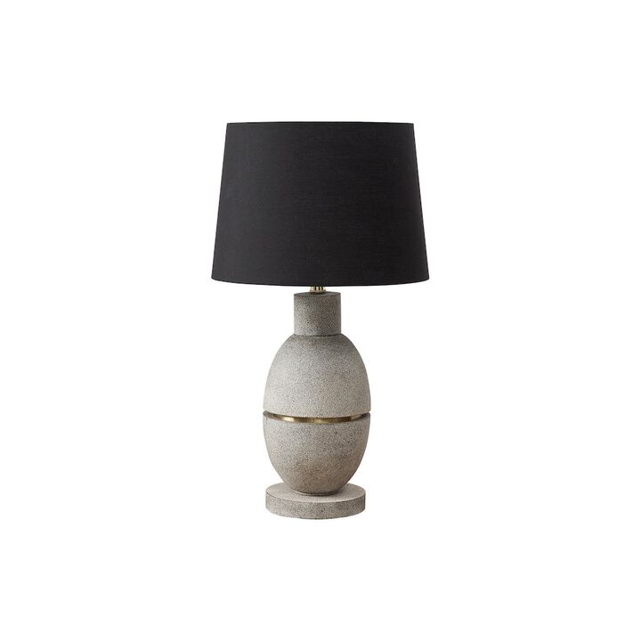 Lighting, 25"H, Table Lamp, Grey Resin, Black Shade, Contemporary, Modern