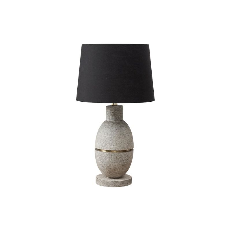 Lighting, 25"H, Table Lamp, Grey Resin, Black Shade, Contemporary, Modern