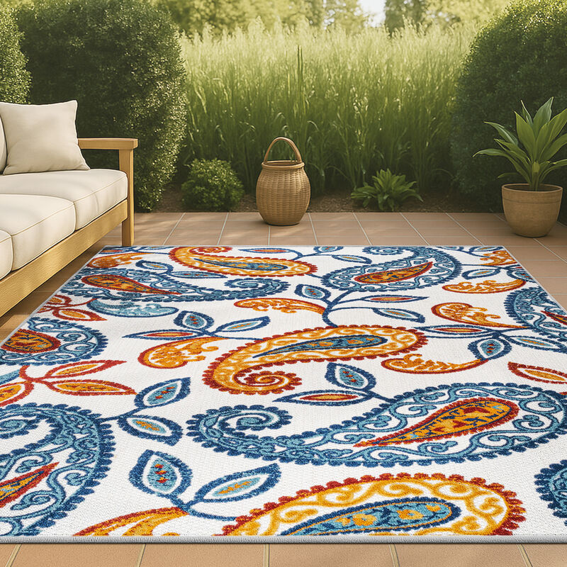 Julien Paisley High-Low Indoor/Outdoor Area Rug