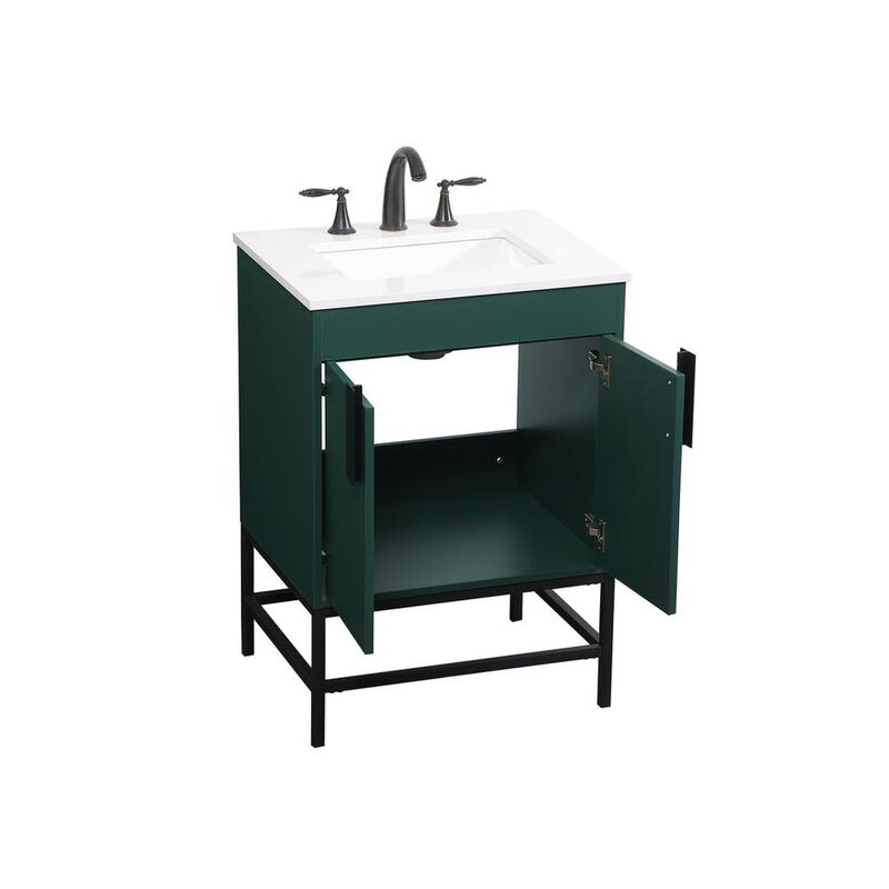 Elegant Kitchen and Bath 24 inch Single bathroom vanity in green