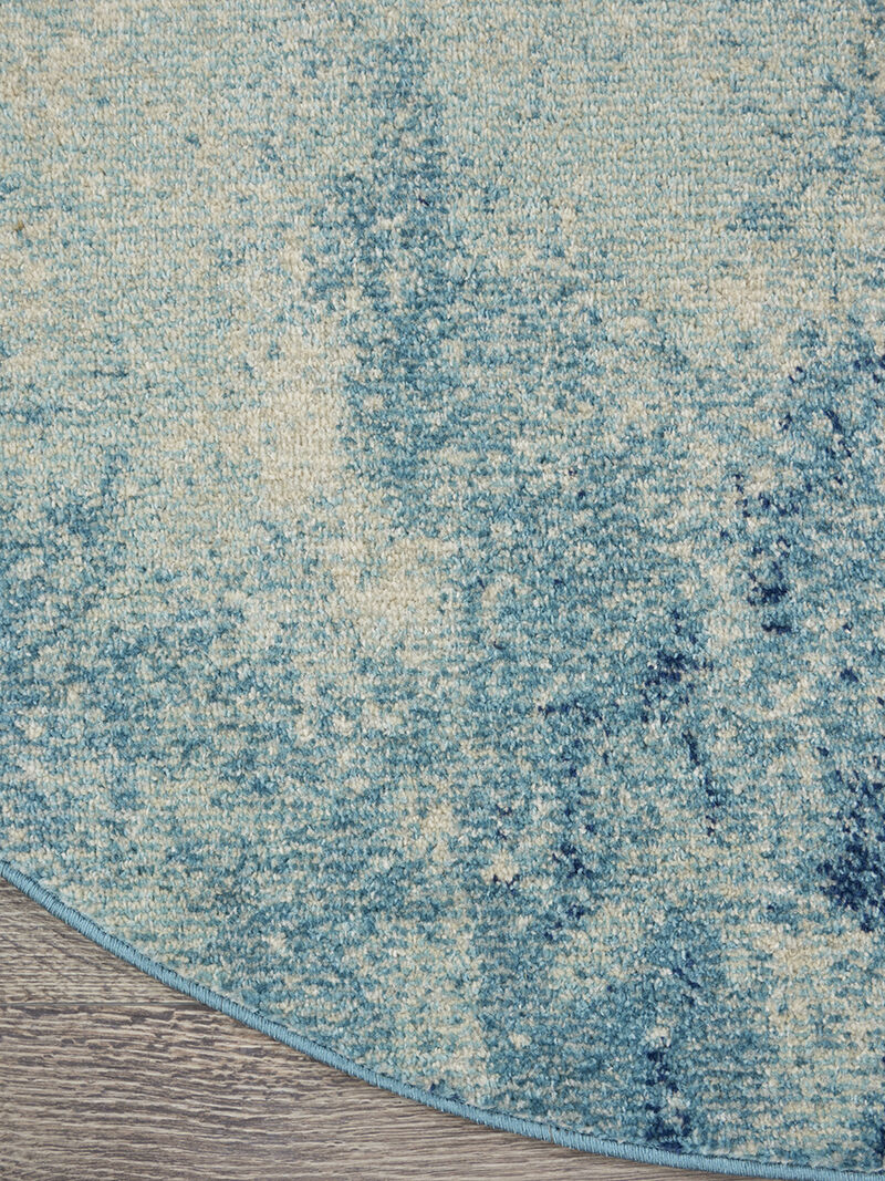Passion PSN10 Navy/Light Blue 4' x Round Rug image number 2