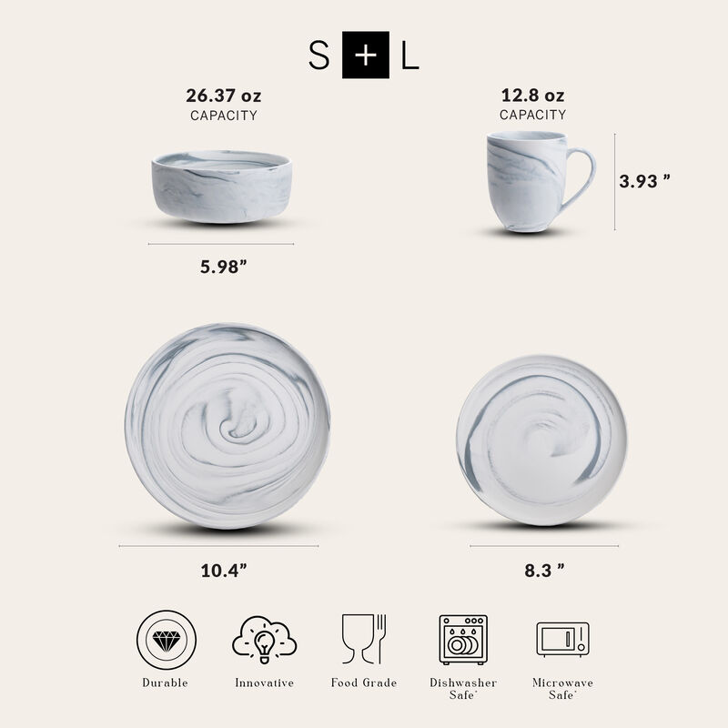 Stone Lain Brighton Porcelain 32 Piece Dinnerware Set