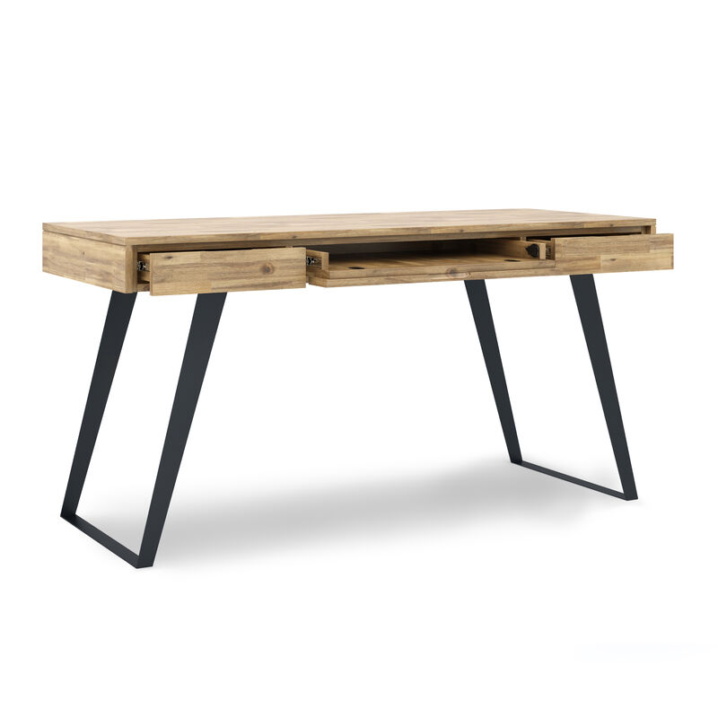 Lowry SOLID ACACIA WOOD Modern Industrial Wide Desk