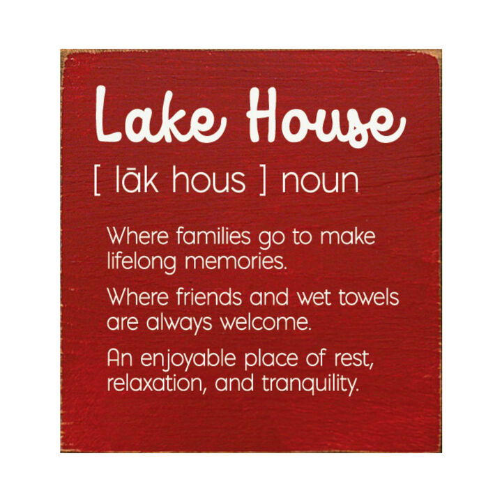 Lake House Definition Wooden Wall Sign for Cabin Decor