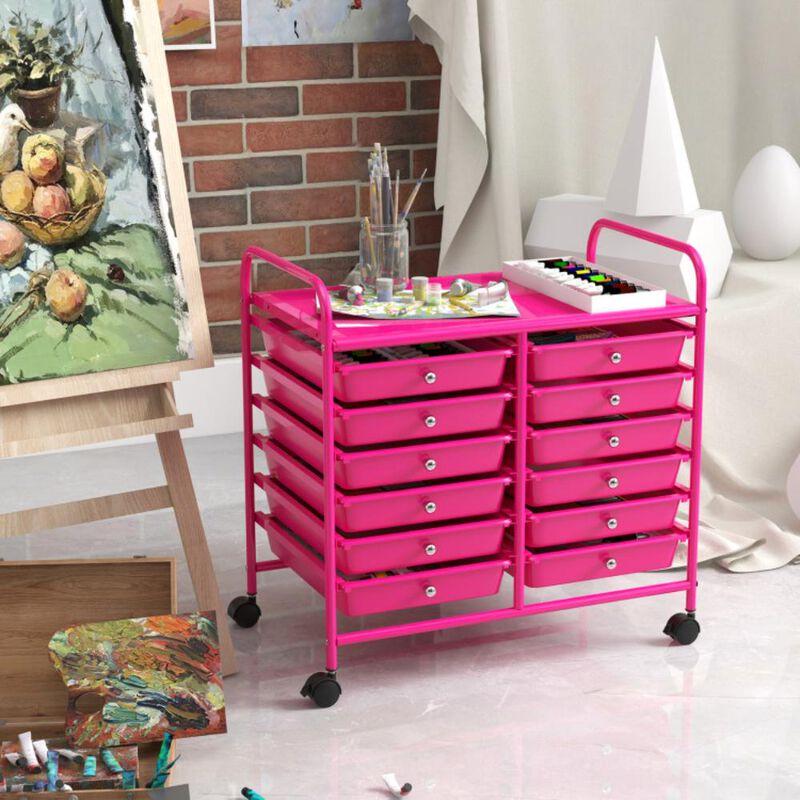 Hivvago 12 Drawers Rolling Storage Cart for Home and Office