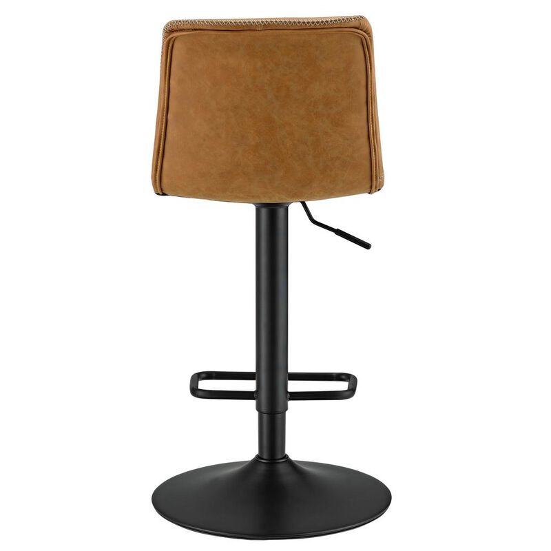 Jayden PU Leather Low back Gaslift Bar Stool, (Set of 2)