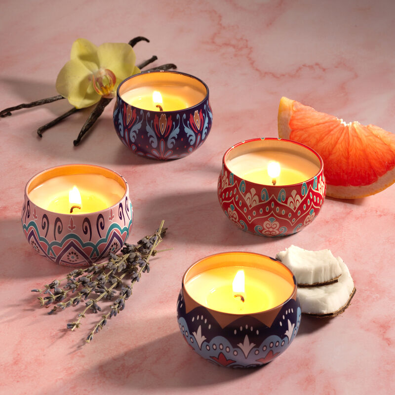 4-Pc. Travel Candle Gift Set - Coconut, Vanilla, Lavender, Citrus Scents image number 4