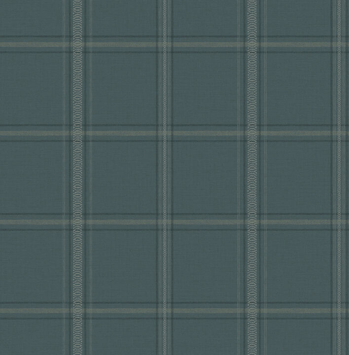Auberge Teal Plaid Wallpaper