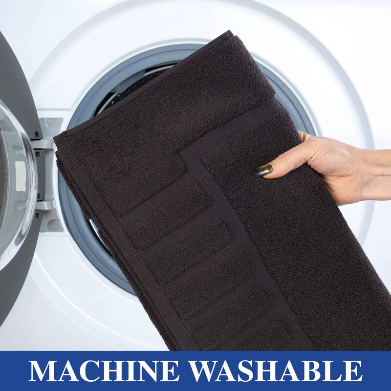 Modern Absorbent Cotton Bath Mat Set of 2 with Washable Fabric image number 3