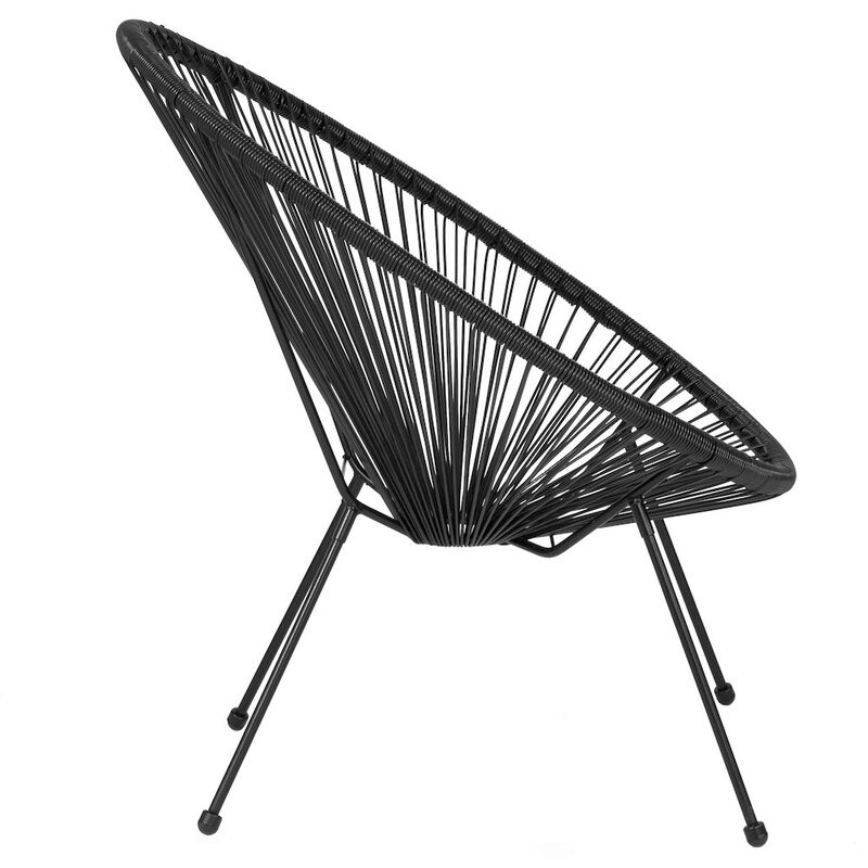 Flash Furniture Oval Comfort Take Ten Black Papasan Lounge Chair image number 5